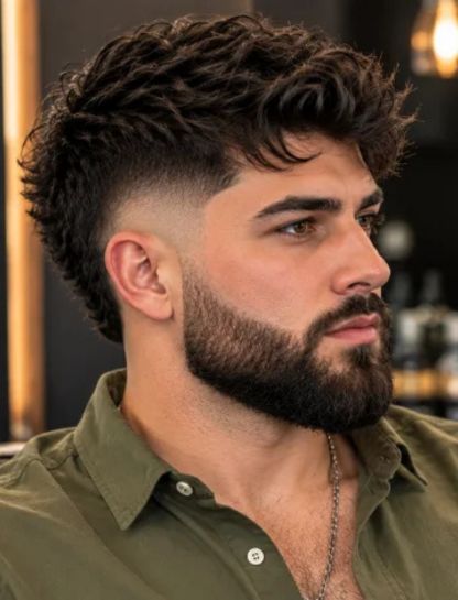 Mid Burst Fade with Beard