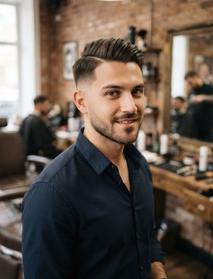 Mid Taper Fade Comb Over
