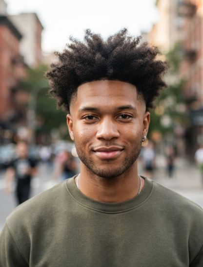 Mid Taper Fade Fluffy Hair