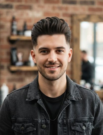 Mid Taper Fade Pompadour