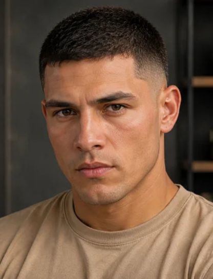 Military Burst Fade Crew Cut