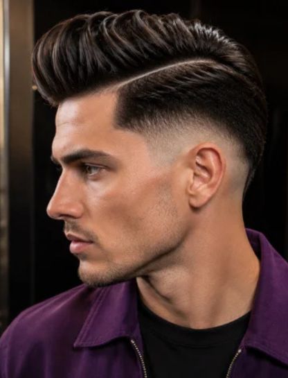 Pompadour Burst Fade Hard Part