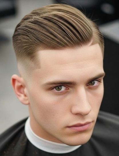 Pulled Back Center Part with Short Sides