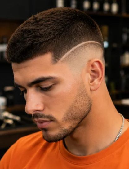 Razor Line Burst Fade Crew Cut