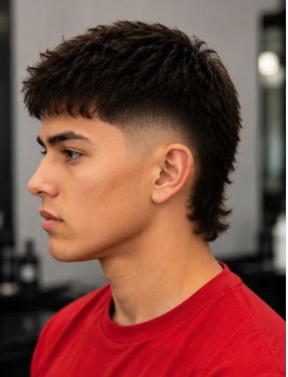 Short Burst Fade Mullet