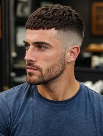 Short Caesar Crop with Burst Fade