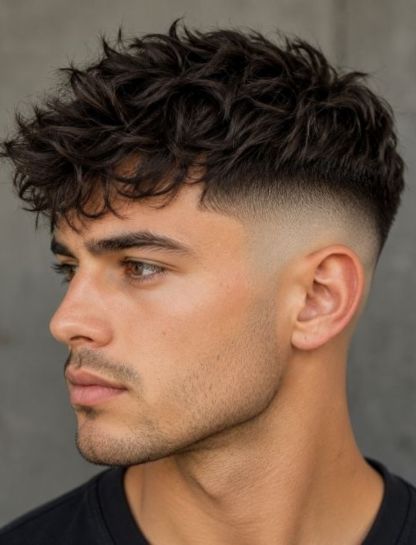 Short Messy Waves with High Skin Fade