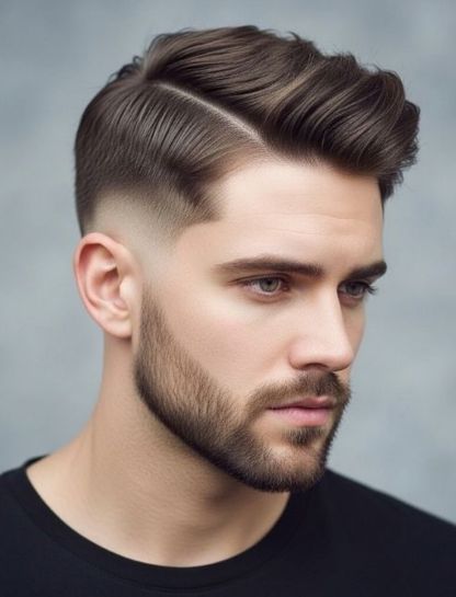 Short Textured Middle Part with Low Fade