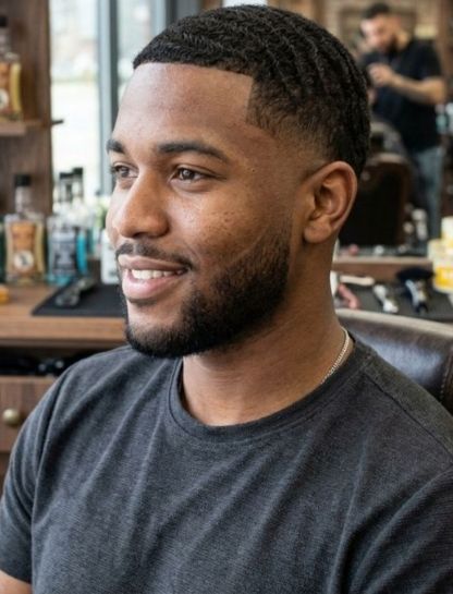 Short Wavy Textured Crop with Low Taper Fade