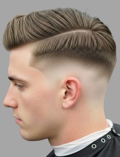 Side Part Low Drop Fade Undercut