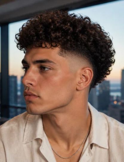 Skin Curly Burst Fade
