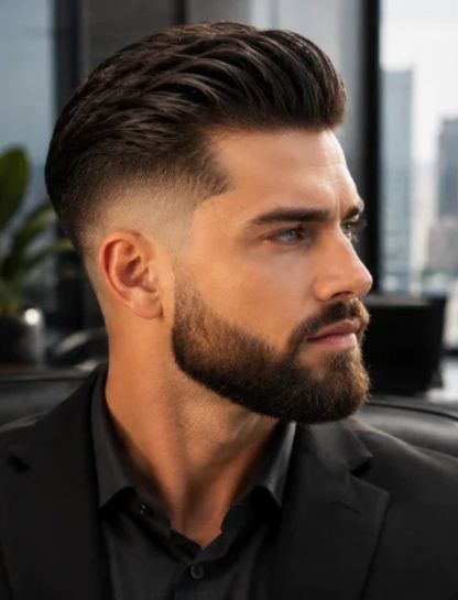 Slick Back Burst Fade Undercut