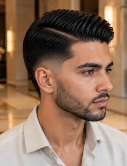  Slick Side Part Burst Fade