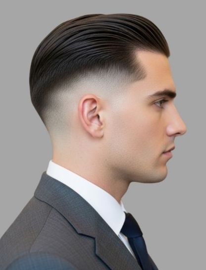 Slicked Back Low Drop Fade for Professionals