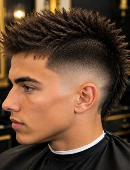 Spiky Burst Fade Faux Hawk