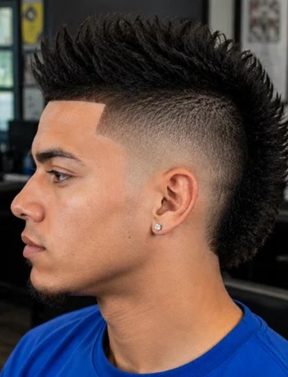 Spiky Burst Fade Mohawk
