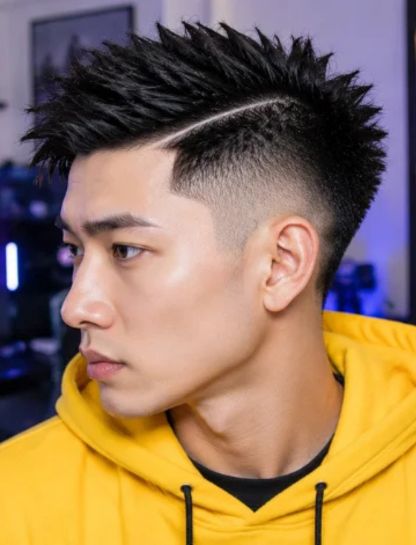 Spiky Top Burst Fade Hard Part