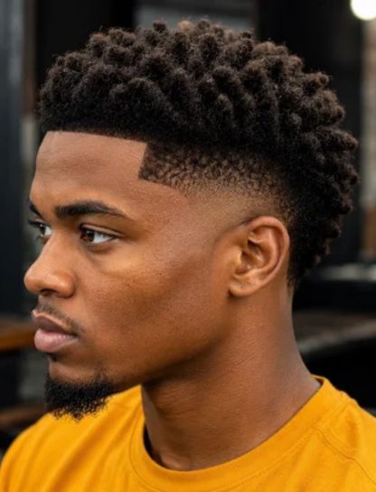 Sponge Twist Burst Fade for Black Men
