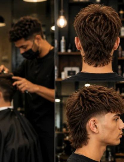 Taper Burst Fade Mullet