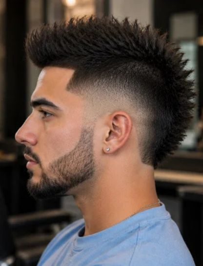 Tapered Burst Fade Mohawk