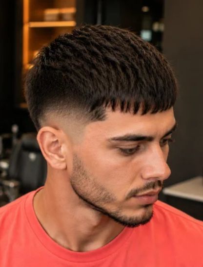 Tapered Caesar Burst Fade