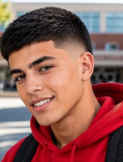 Teen Burst Fade Crew Cut
