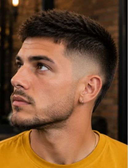 Textured Burst Fade Crew Cut