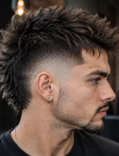 Textured Burst Fade Faux Hawk
