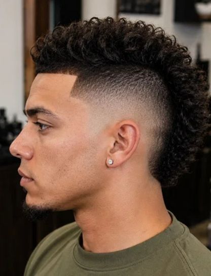 Textured Burst Fade Mohawk