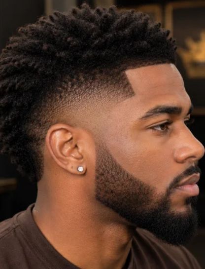 Textured Burst Fade for Black Men