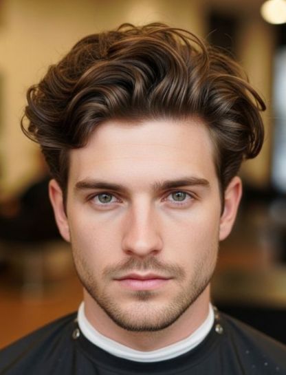 Textured Wavy Middle Part