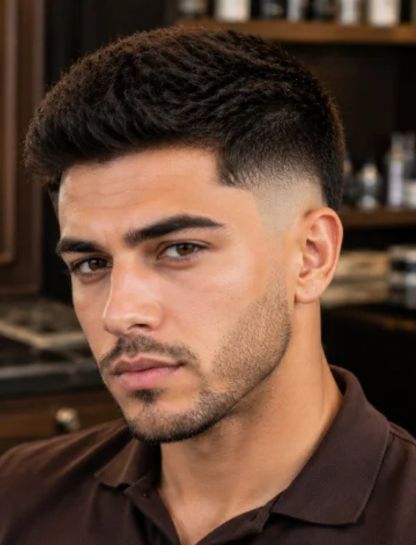 Thick Hair Burst Fade Crew Cut