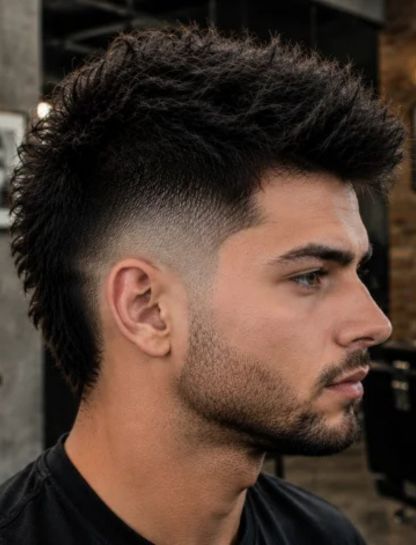 Thick Hair Burst Fade Faux Hawk