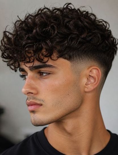 Tousled Curly Hair Fade