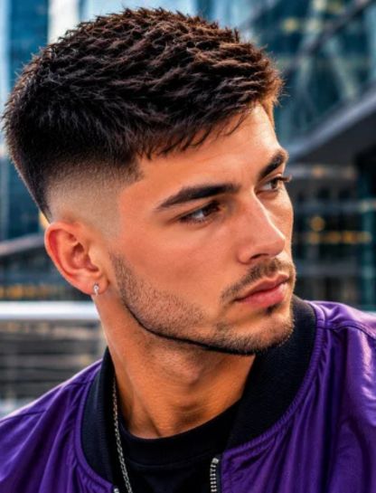 Trendy 2026 Burst Fade Crew Cut