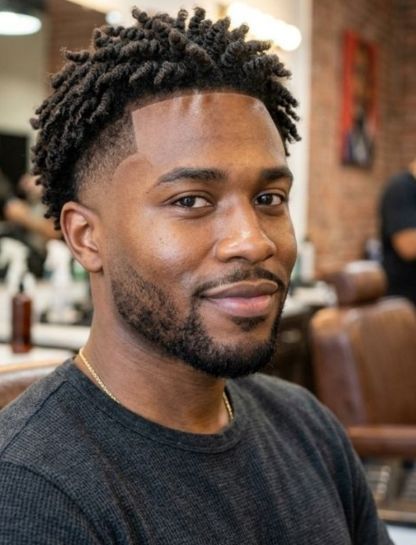 Twist Out with Mid Taper Fade