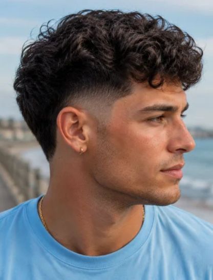 Wavy Burst Fade Crew Cut