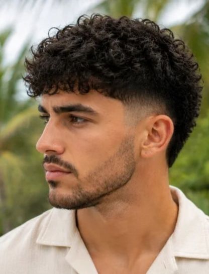 11. Curly Burst Fade Textured Crop