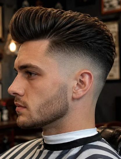 11. High Burst Fade Pompadour