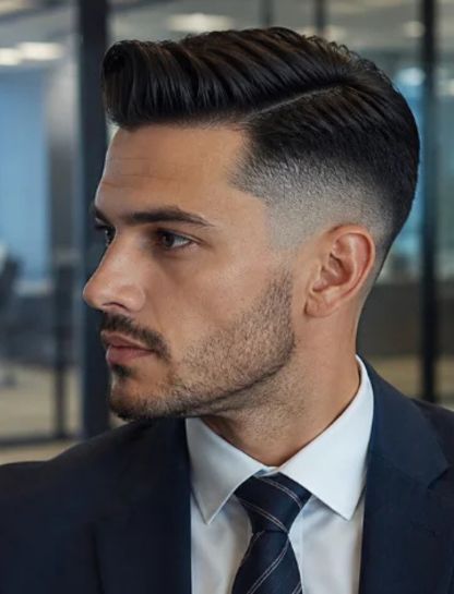 12. High Burst Fade Comb Over