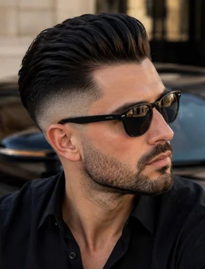 13. High Burst Fade Slick Back