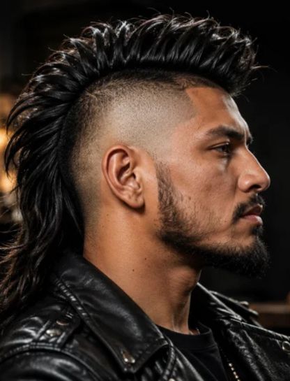 14. Long Mohawk Burst Fade