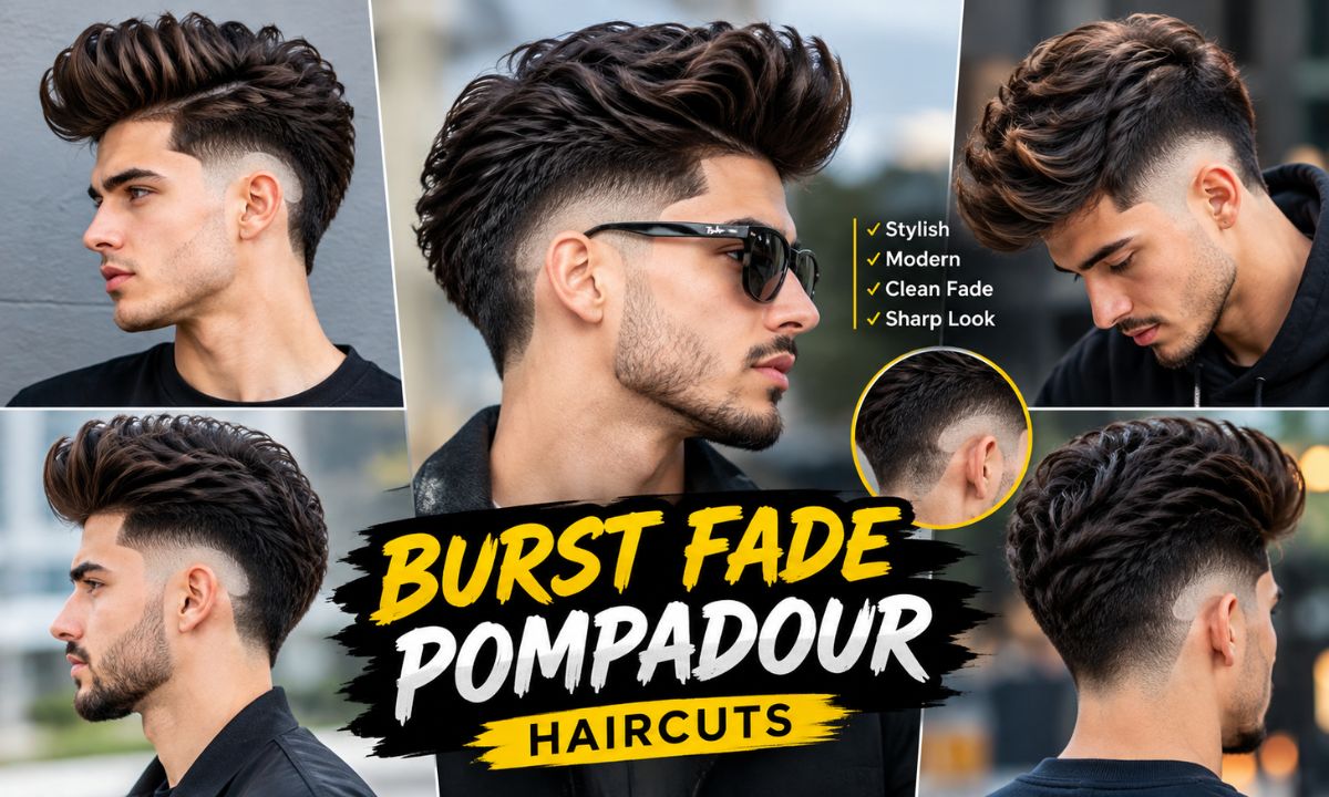 15 Burst Fade Pompadour Haircuts: Classic Volume Meets a Modern Fade in 2026
