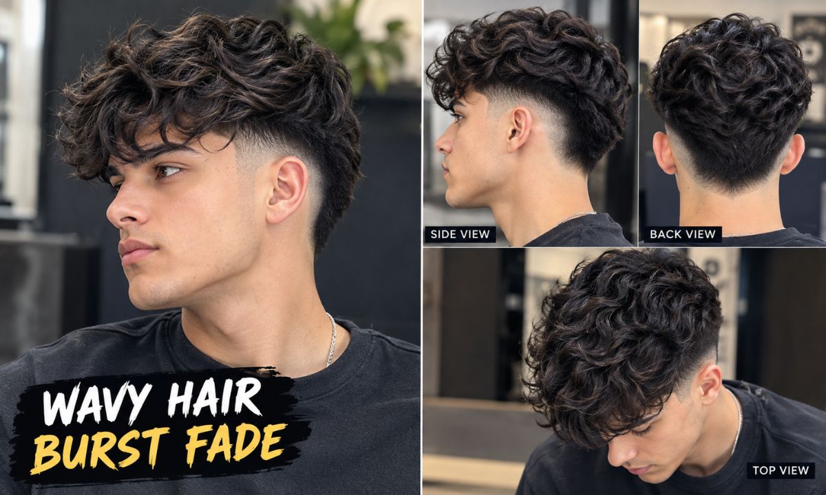 15 Modern Wavy Hair Burst Fade Styles for Men in 2026