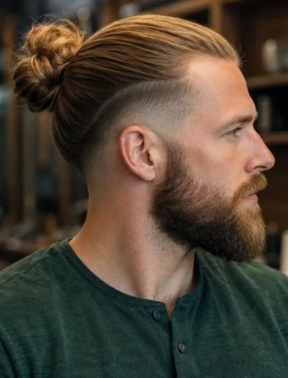 16. Man Bun Burst Fade