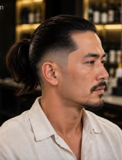 17. Ponytail Burst Fade