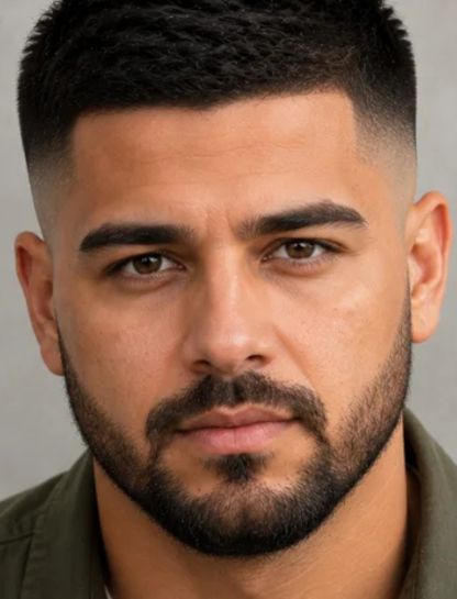 Burst Fade Crew Cut for Thick Hair