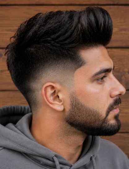Burst Fade Quiff for Thick Hair