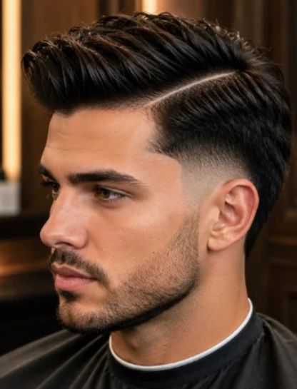 Burst Fade with Side Part