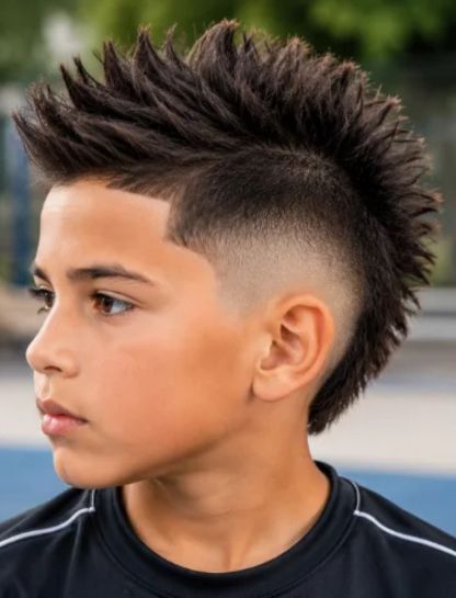 Burst Fade with Spiky Hair